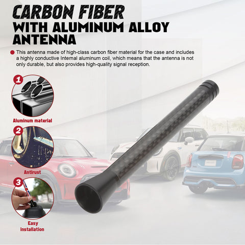 Xotic Tech Car Short/Long Antenna Union Jack Flag Checkerboard Theme Compatible with Mini Cooper All Models