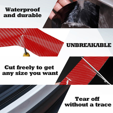 3D/4D Carbon Fiber Texture Door Sill Vinly Scratch Protection Cover Sticker