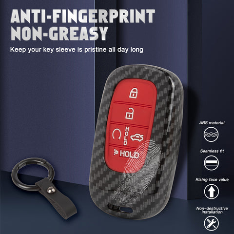 Carbon Style Shell+Silicone Cover Smart Key Fob Case Holder For Honda Civic Accord Pilot CR-V HR-V