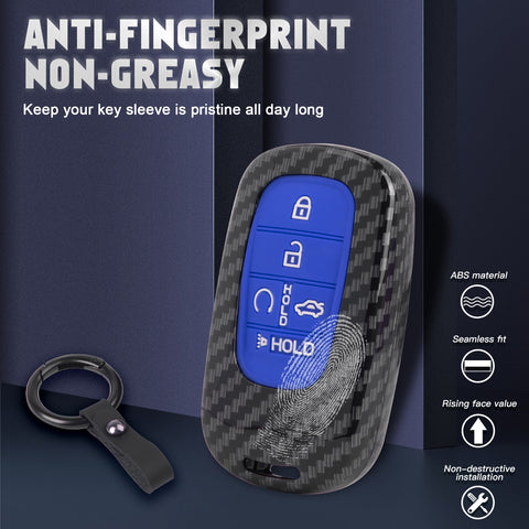Carbon Style Shell+Silicone Cover Smart Key Fob Case Holder For Honda Civic Accord Pilot CR-V HR-V