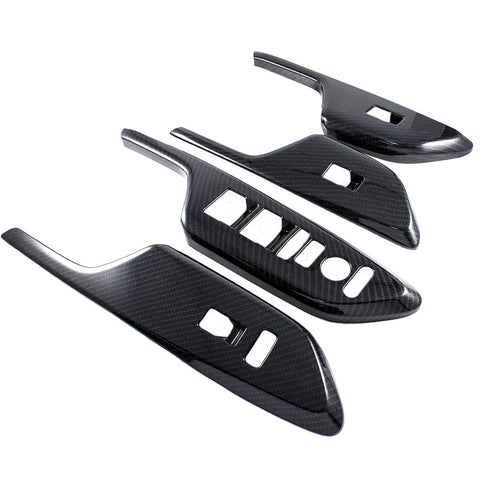 Carbon Fiber Black Door Armrest Window Switch Frame Cover Trim For Civic 16-2021