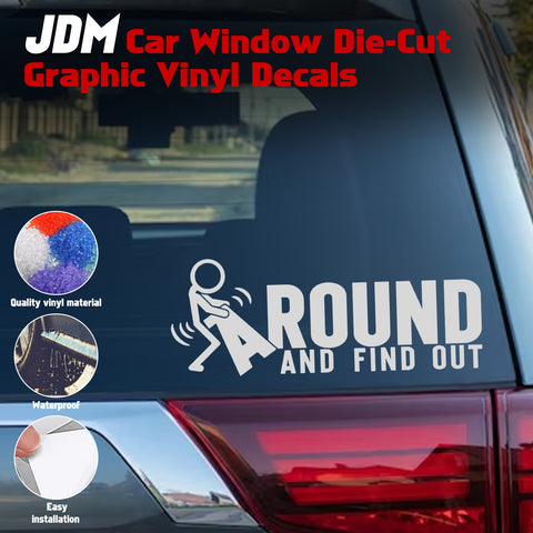 Xotic Tech FAFO Funny JDM F*ck Around and Find Out Sticker Decal Vinyl Graphic for Cars Bumper Window Trucks Vans Walls Laptop 3" x 7"