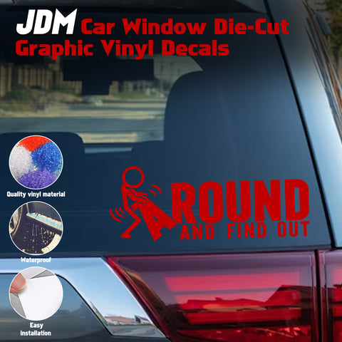 Xotic Tech FAFO Funny JDM F*ck Around and Find Out Sticker Decal Vinyl Graphic for Cars Bumper Window Trucks Vans Walls Laptop 3" x 7"