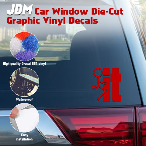 Xotic Tech F*ck-It Funny JDM Sticker Decal Vinyl Graphic for Cars Bumper Window Trucks Vans Walls Laptop 4" x 5"