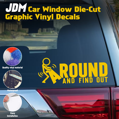 Xotic Tech FAFO Funny JDM F*ck Around and Find Out Sticker Decal Vinyl Graphic for Cars Bumper Window Trucks Vans Walls Laptop 3" x 7"