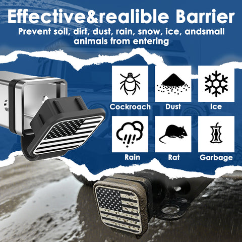 x xotic tech 2 Inch Universal American Flag Tow Hitch Covers, Trailer Hitch Cover Tube Plug Insert, Car Exterior Accessories, Receiver Tube Hitch Plug