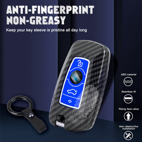 Silicone Button Cover Key Fob Holder Shell w/Key Ring For BMW 1 3 4 5 6 7 Series