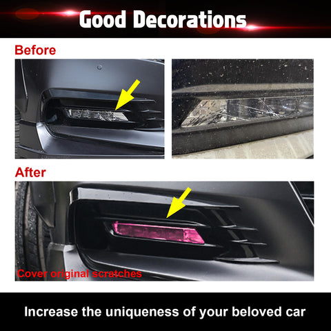 Xotic Tech Self Adhesive Front Fog Light DRL Tint Vinyl Film, Precut Fog Lamp Light Transmission Stickers Overlay Decal Exterior Decoration Compatible with Honda Accord 10th 2018 2019 2020