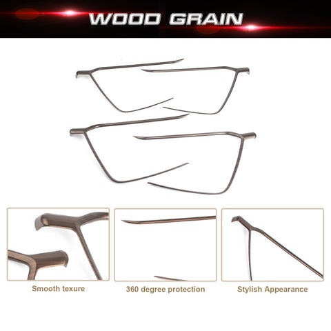 Wood Grain Door Armrest Panel Strip Cover Trim For Toyota RAV4 2019-2024