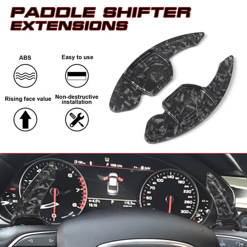 Black Forged Style Steering Wheel Paddle Shifter Extension For Audi A4 A5 A6 A7