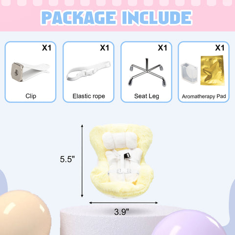 Cute Doll Mini Safety Seat Air Vent Clip Car Interior Decoration Accessories
