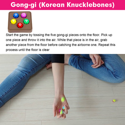 x xotic tech Gonggi Korean Game, Korean Folk Game Set, Korean Traditional Play Game- Jebi chagi, Gong-gi, Biseokchigi, Paeng-y, DDAKJI, Family Travel Party Games