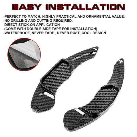 Carbon Fiber Black Paddle Shifter Extension For Ford Fusion Edge Lincoln MKX