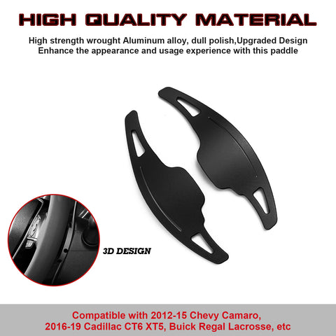 For Chevy Camaro 2012-2015 Black Steering Wheel Paddle Shifter Extension Covers
