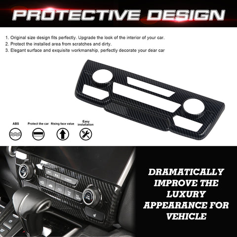 Carbon Fiber Look Console AC Climate Control CD Panel Cover For Honda CR-V 17-22