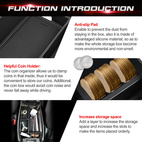 Center Console Armrest Organizer Storage Tray For Ford Bronco Sport 2021-2025