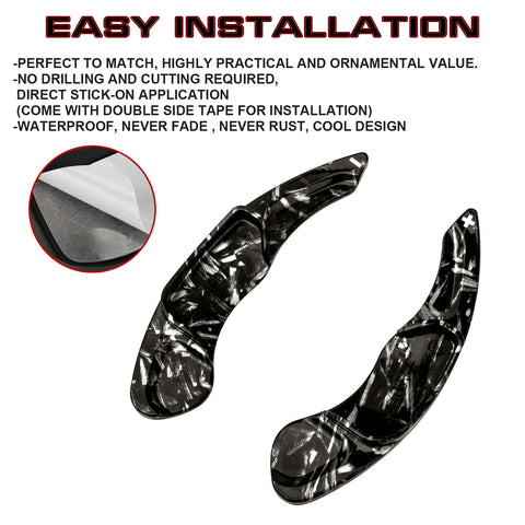 Black Forged Texture Paddle Shifter Extension For Ford Fusion Edge Lincoln MKX