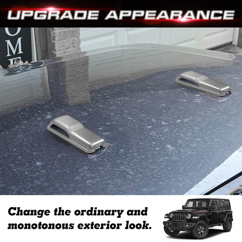 x xotic tech Front Engine Hood Hinge Cover Trim Decoration Exterior Accessories Compatible with Jeep Wrangler JL JLU 2018-up & Gladiator JT Truck 2/4 Door 2020-up (2Pcs)