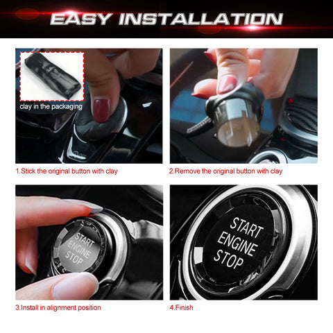 Black Engine Start Control Button Crystal Cover For BMW 3 Series E90 2005-2012