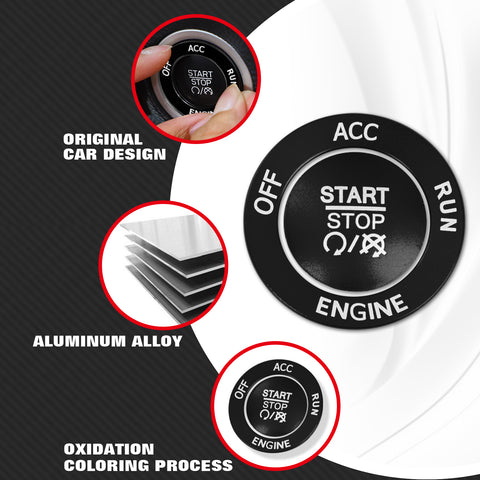 Keyless Engine Push Start Button & Surrounding Ring For Dodge Charger Challenger