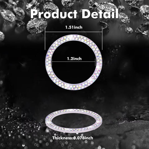 1/2 Packs Bling Diamond Car Engine Start Stop Button Surround Decor Ring Cover