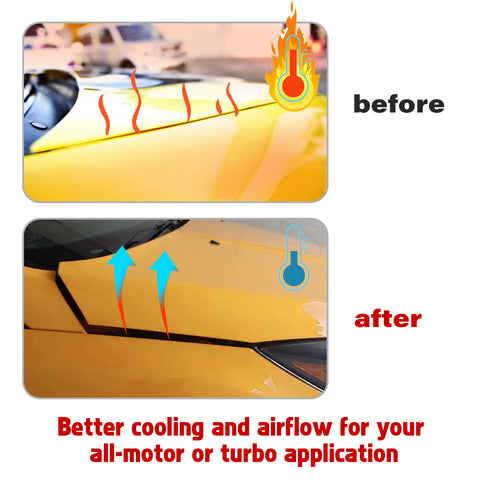 4Sets Steel Bulkhead Riser Kit, Engine Motor Hood Vent Spacer Riser, 1 inch 8mm Aluminum Alloy Engine Hood Ventilation Spacer for Auto Engine Turbo Swap