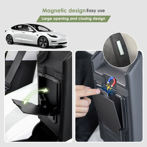 Center Console Organizer Armrest Hidden Storage Box For Tesla Model 3 Model Y