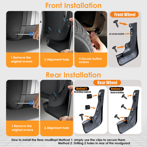 x xotic tech Mud Flaps Splash Guard Compatible with Honda CRV CR-V 2023 2024 2025 2026, Front & Rear Mudguards Fender Protector Set w/Hardware Car Accessories(4PCS)