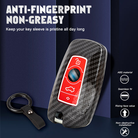 Silicone Button Cover Key Fob Holder Shell w/Key Ring For BMW 1 3 4 5 6 7 Series