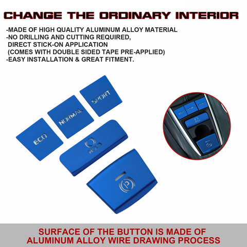 5x Race Red Aluminum Alloy Gear Shift Switch Cover Trim For Toyota Camry 2018-22