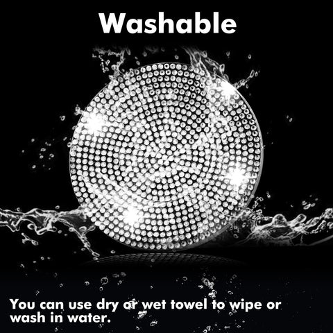 2pcs Cute Bling Car Cup Holder Coaster with Rhinestone Auto Interior Accessories