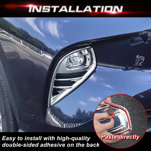 x xotic tech Front Fog Light Lamp Cover Trim Compatible with Toyota Highlander 2020-up (Not Fit for L/XSE Model) ABS Car Decoration Exterior Accessories, 2Pcs/Set