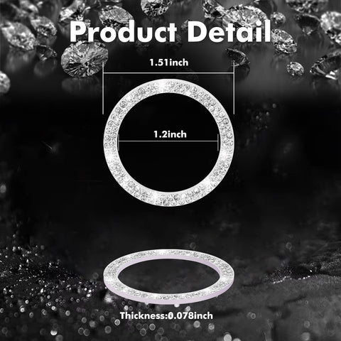 1/2 Packs Bling Diamond Car Engine Start Stop Button Surround Decor Ring Cover