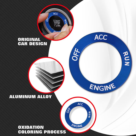 Red Engine Start Stop Button Switch Ring Cover Trim For Dodge Charger 2010-2022