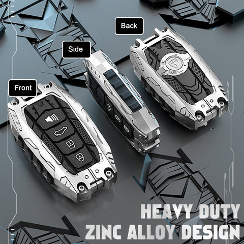 x xotic tech Mech Style Heavy Metal Key Fob Cover Compatible with Toyota Venza Sienna Tundra Prius RAV4 Land Cruiser Corolla Highlander Camry, Zinc Alloy Key Case Protector Shell Keychain(B-Style)