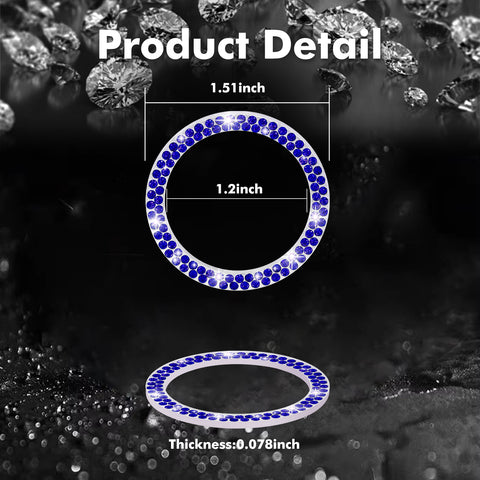 1/2 Packs Bling Diamond Car Engine Start Stop Button Surround Decor Ring Cover