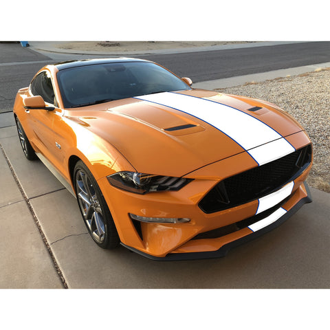 Xotic Tech Glossy Vinyl Racing Stripe Car Hood Graphics Decal Sticker for Hood Roof Rear Trunk Decoration Compatible with Ford Mustang 2015-up
