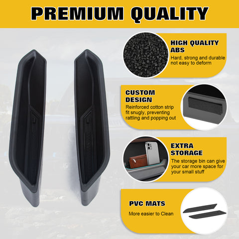 x xotic tech Door Side Handle Storage Box Compatible with Ford Bronco 2021-2025 Interior Accessories, Door Grab Armrest Phone Pocket Insert Organizer Tray Container w/Black Mat