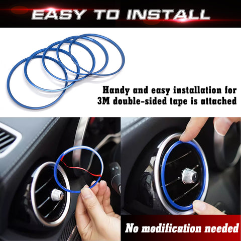 Red Aluminum Air Condition Vent Decoration Cover Trims For Benz CLA GLA Class