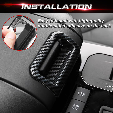 x xotic tech Carbon Fiber Style Central Armrest Storage Box Switch Cover Trim Compatible with Toyota Highlander 2020-up Interior Decoration Car Accessories