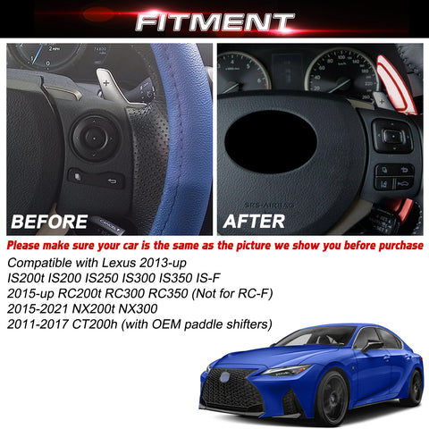 Red Aluminum Paddle Shifter Extension For Lexus IS200t IS200 IS250 IS300 2013-up