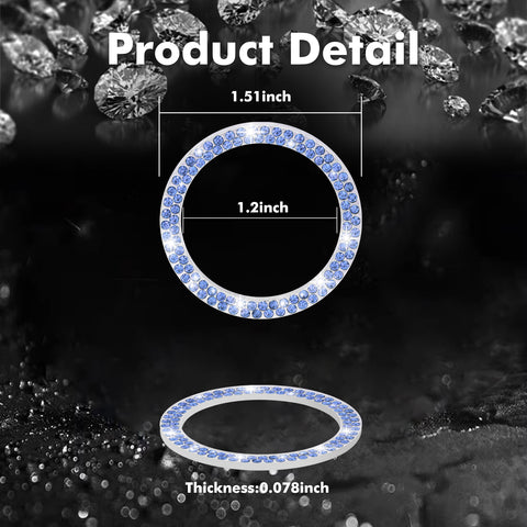 1/2 Packs Bling Diamond Car Engine Start Stop Button Surround Decor Ring Cover