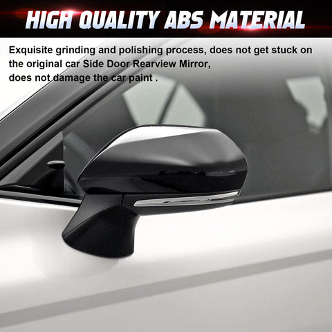 Glossy Black Door Side Rear View Mirror Cover Trim For Toyota Camry 2018-2026