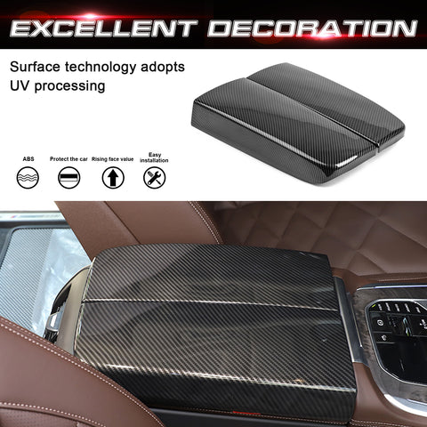 Xotic Tech Carbon Fiber Color Car Center Console Cover, 2PCS Center Armrest Covers Storage Box Protect Trim Accessories Compatible with BMW X5 G05/X7 G07 2019-2024, X6 G06 2020-2024