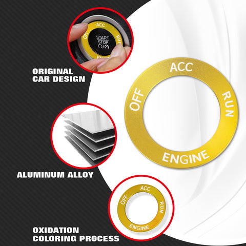 Red Engine Start Stop Button Switch Ring Cover Trim For Dodge Charger 2010-2022