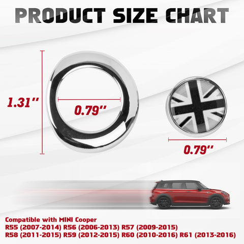 x xotic tech Red/Blue UK Union Jack Car Engine Push Start Stop Button Cap Cover Decoration Compatible with Mini Cooper 2nd Gen R55 R56 R57 R58 R59 R60 R61 Accessories