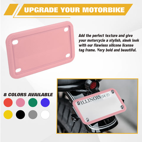 x xotic tech Motorcycle Silicone License Plate Frames, Motorbike License Plate Holder, Rust Proof, Rattle Proof, Weather Proof