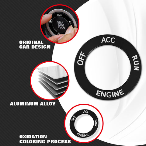 Red Engine Start Stop Button Switch Ring Cover Trim For Dodge Charger 2010-2022