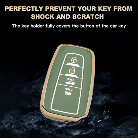 Green TPU Full Seal Remote Control Key Fob Cover For Toyota Camry C-HR 2018-UP