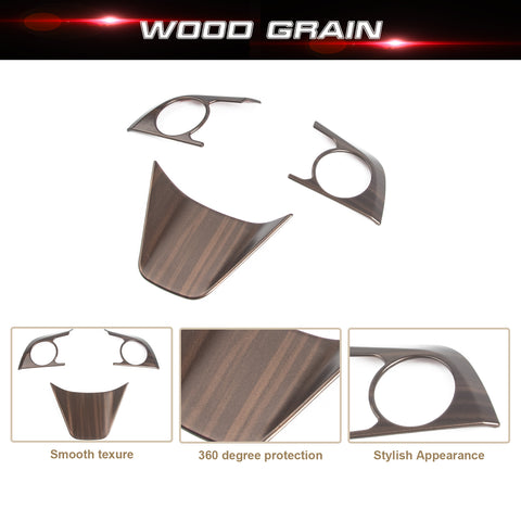 Wood Grain Steering Wheel Button Cover Trim For Toyota Camry 2018-2024